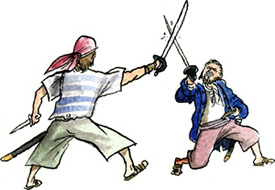 Duellerande pirat